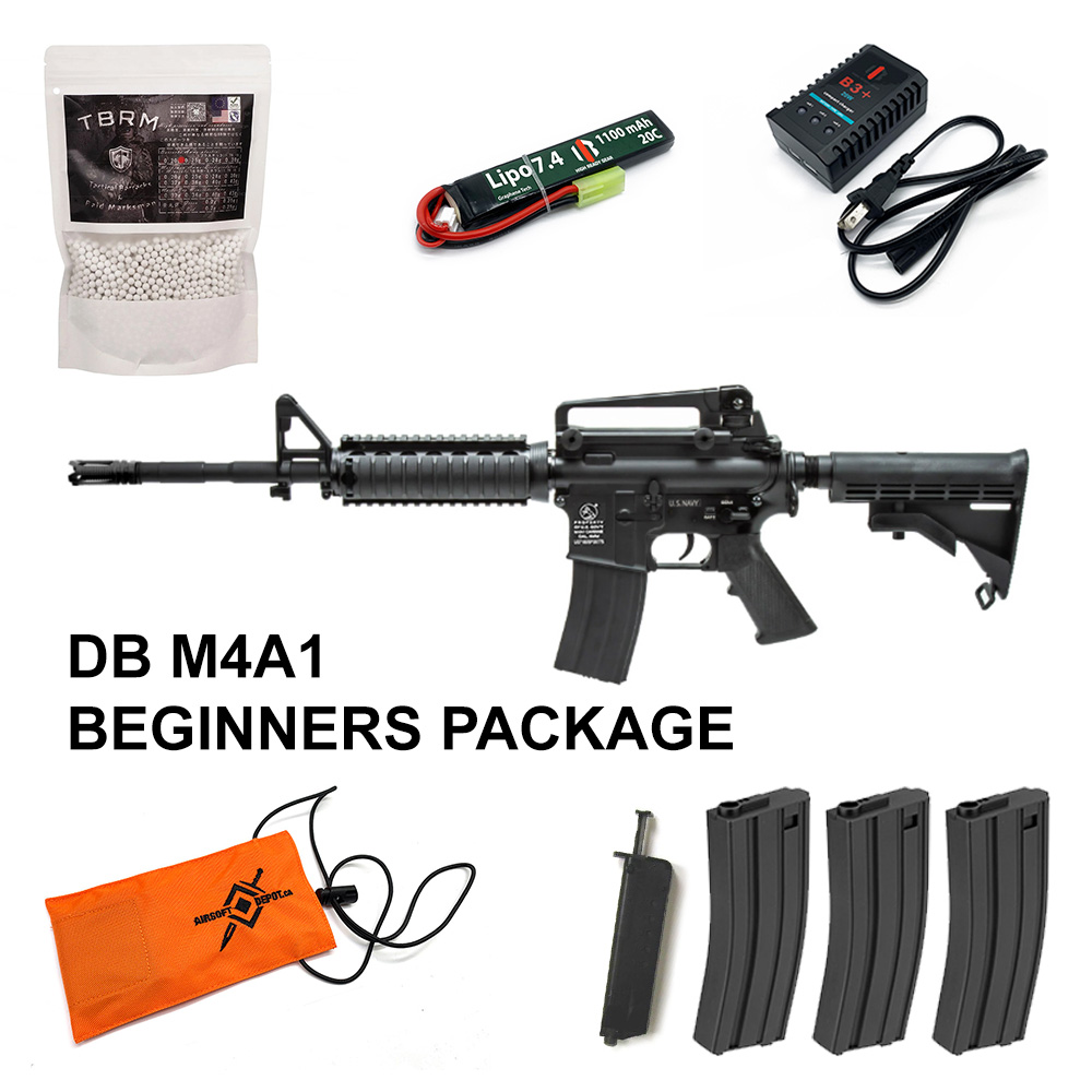 Beginners Bundle ALPHA - Double Bell M4A1 RIS Carbine AEG - FULL METAL